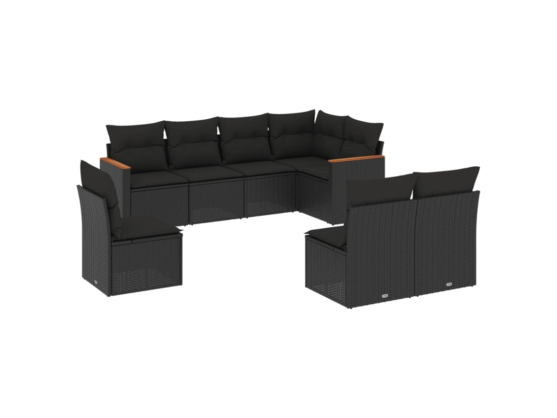 Garden Sofa Set, Garden Sofa Sets Vidaxl Preto Rattan / Vime (n/a)