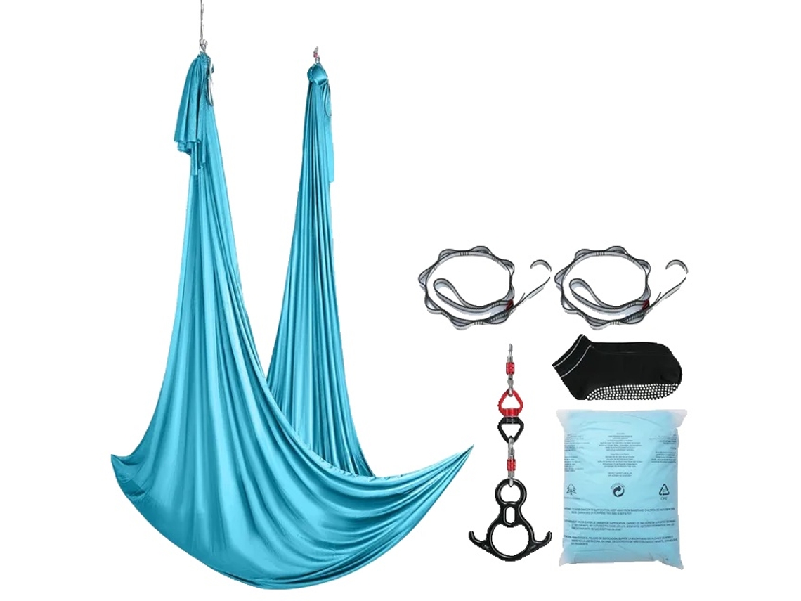 Conjunto De Balanço De Yoga Aéreo, 87/11 Jardas De Comprimento, Design Antigravidade,azul 10x2.8m