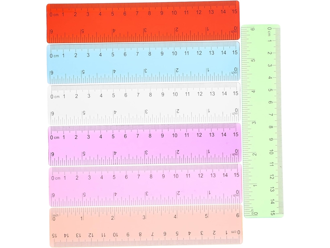 Conjunto de 14 regras transparentes coloridas, regras de medição, ferramentas de desenvolvimento do aluno, acessórios de desenho