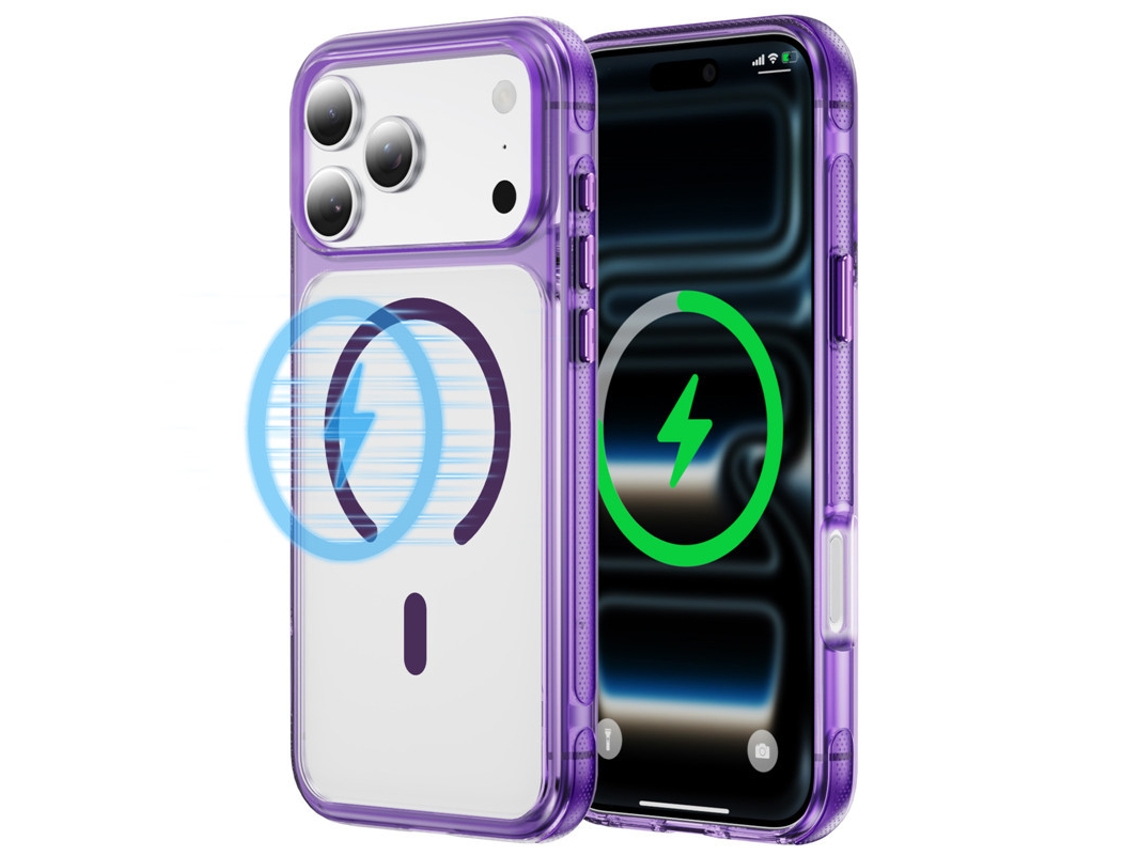 Capa Hexinyigjly Para Iphone 17 Pro Max, Design Ultrafino, Compatível Com Magsafe, Semitransparente Roxo