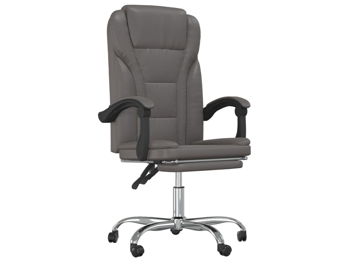 Cadeira de Escritório Reclinável Couro Artificial Cinzento MAISON EXCLUSIVE