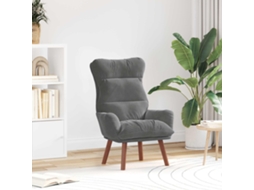 Vidaxl Poltrona Cinza Escuro Veludo