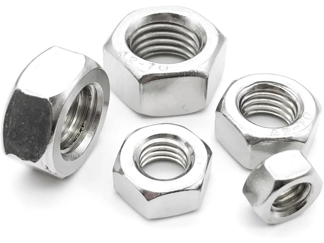 Conjunto De Porcas Sextavadas, M1.2-m24, Aço Inoxidável 304 Prateado,