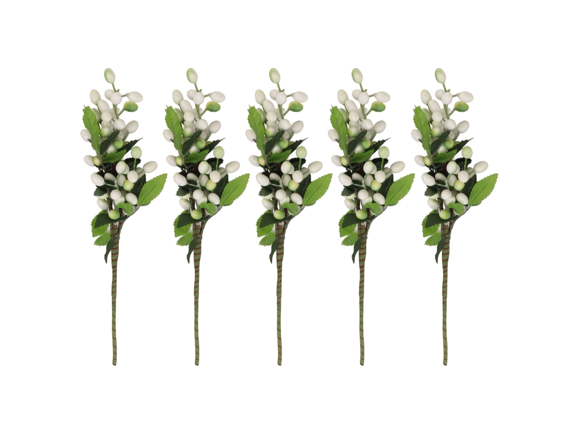 5pcs Bagas Artificiais Caule de Baga Pip Simulação Ldpe Decoração Sala de Estar Escritório Branco S/MARCA
