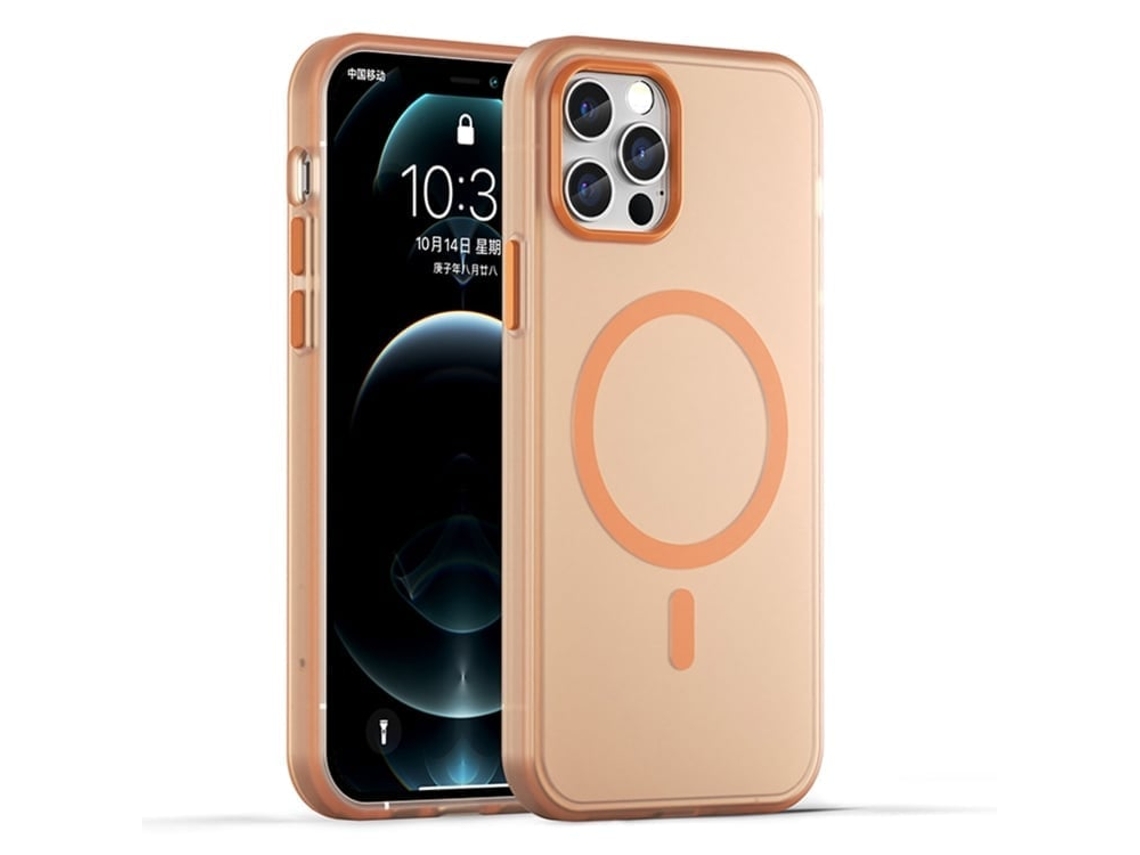 Capa Híbrida Translúcida Para Iphone 12 Pro - Tpu E Pc Com Magsafe | Fosca - Laranja