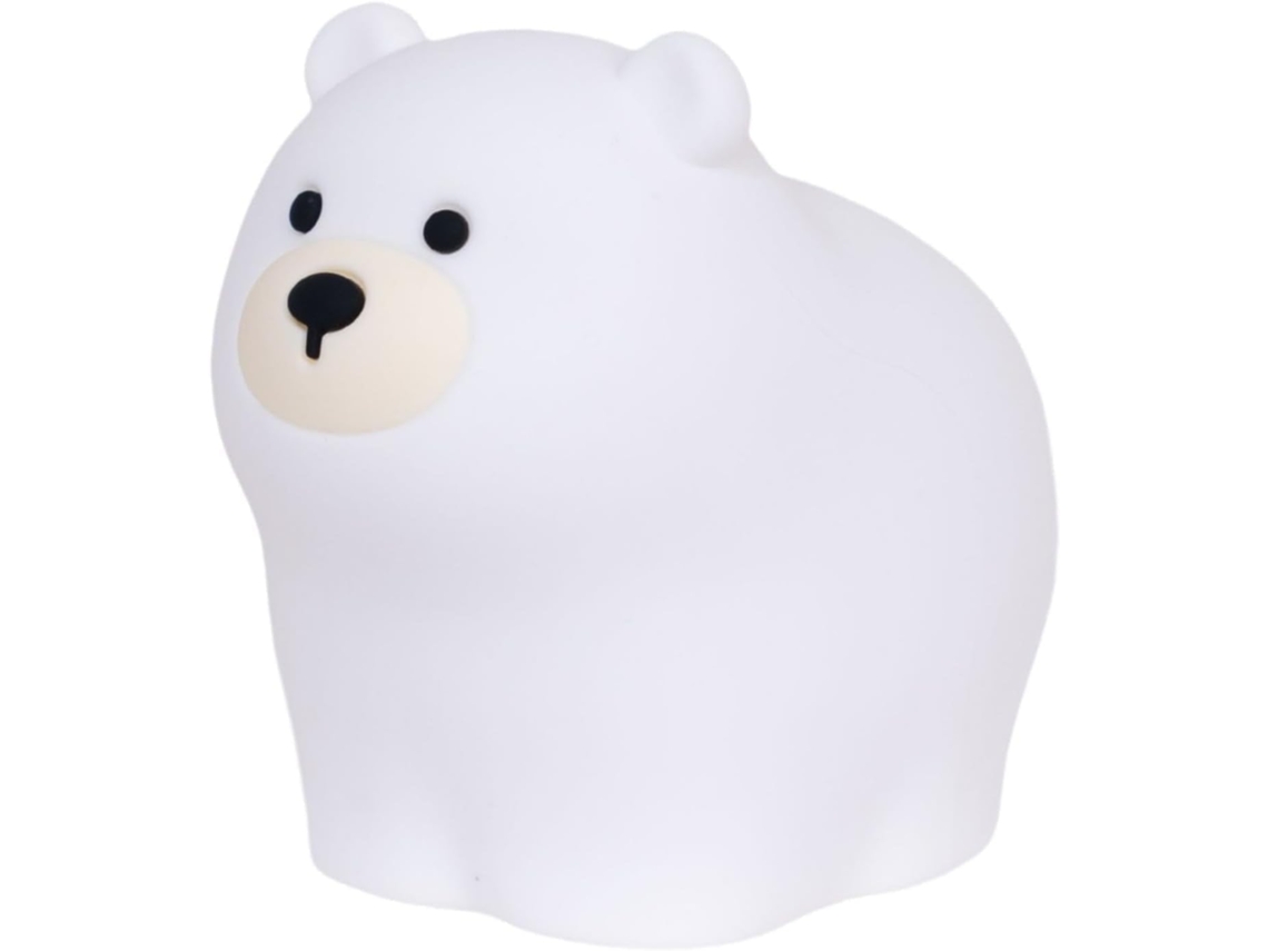 Luminária Noturna De Silicone Em Formato Urso Branco Ártico,