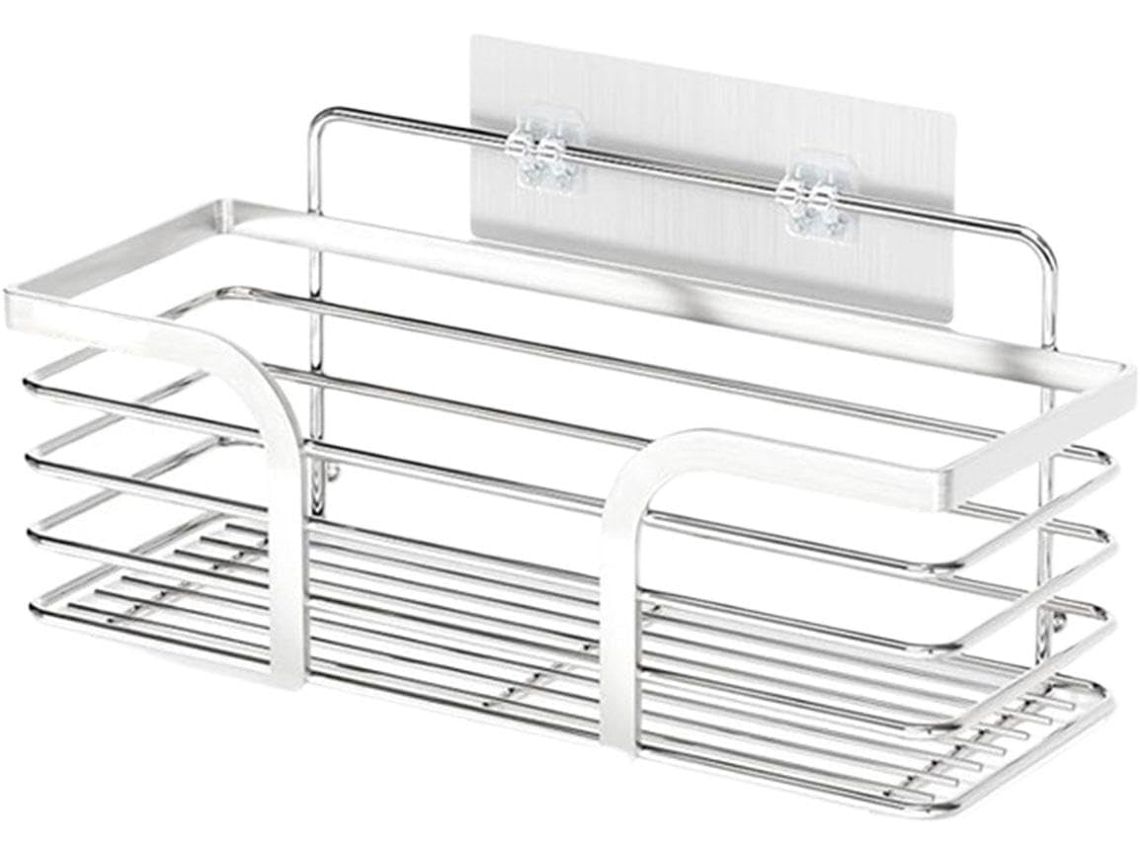 Organizador De Chuveiro De Parede Com Ventosa E 5 Ganchos, 30 X 12 Cm, Para Shampoo, Armazenamento Versátil Para