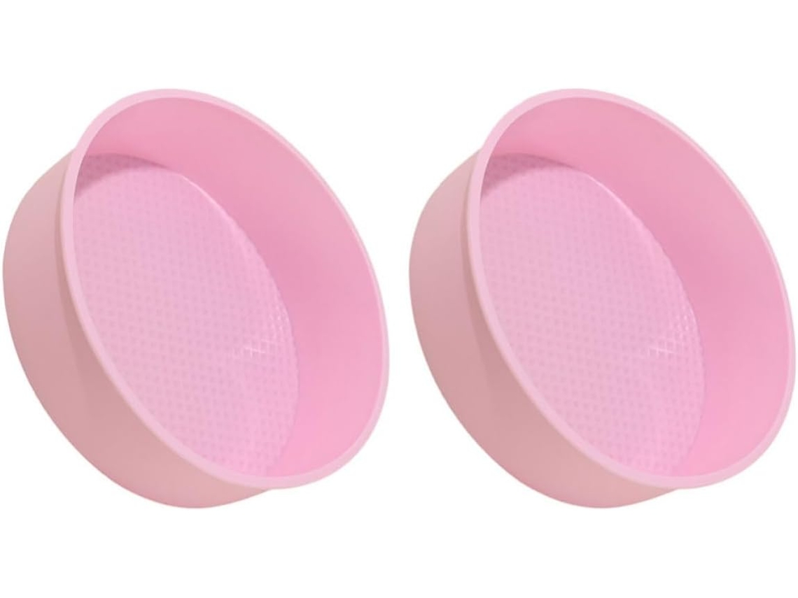 Formas redondas de silicone para bolo, 20 cm, 2 unidades, cor rosa