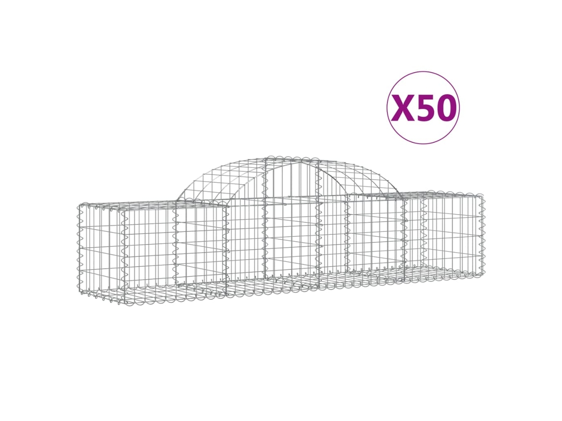 Gabion Basket, Gabion Baskets Vidaxl Prateado Ferro (200 X 50 X 40/60 Cm)