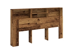 Headboard Cabinet, Headboard Cabinets Vidaxl Marrom Madeira Processada (180 X 19 X 103.5 Cm)