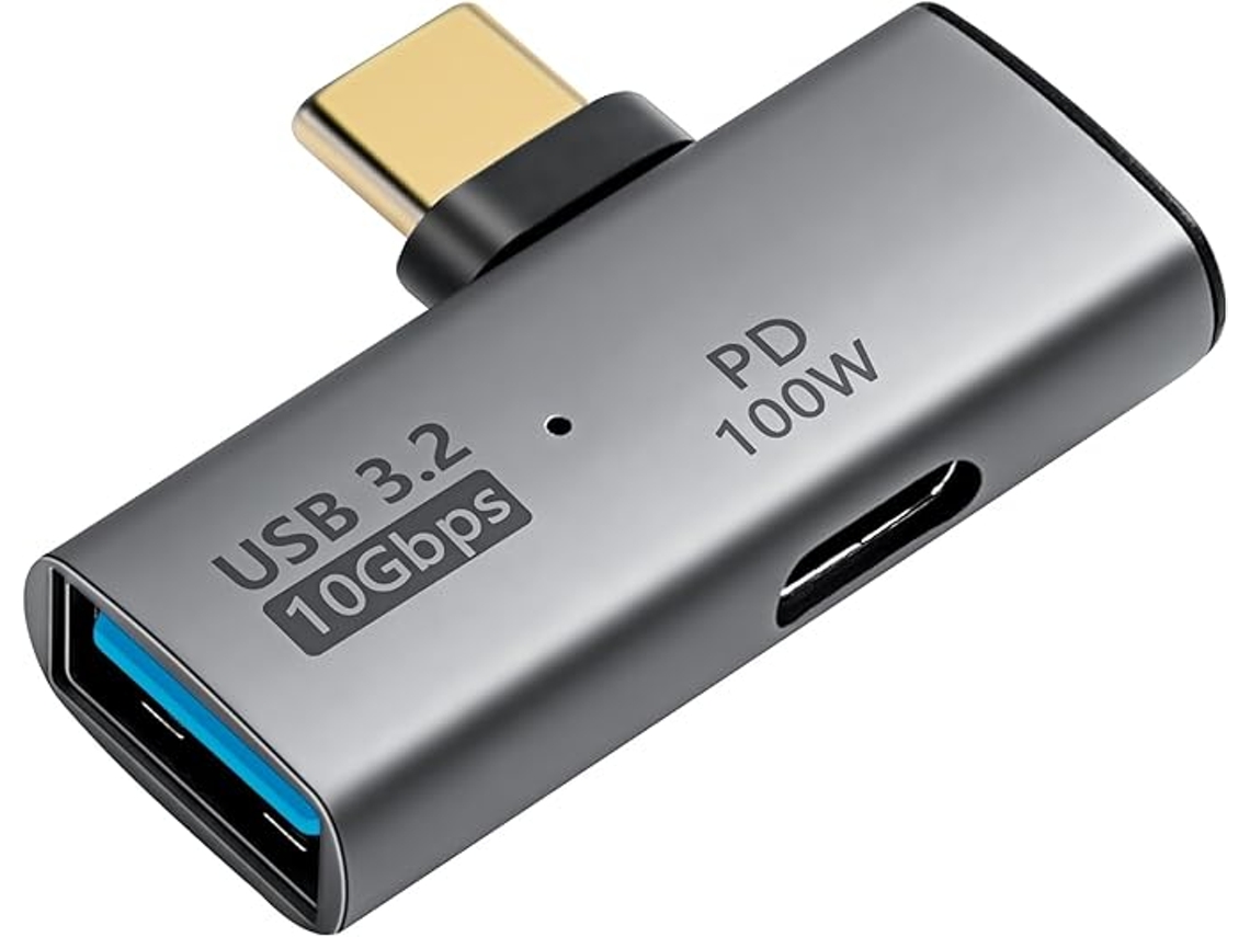 10 Gbps Usb C Para Usb 3.2 Adaptador C Para Usb Para Otg Fêmea E 100w Pd Adaptador De Energia Cinza