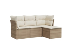 Garden Sofa Set, Garden Sofa Sets Vidaxl Bege Rattan / Vime (n/a)