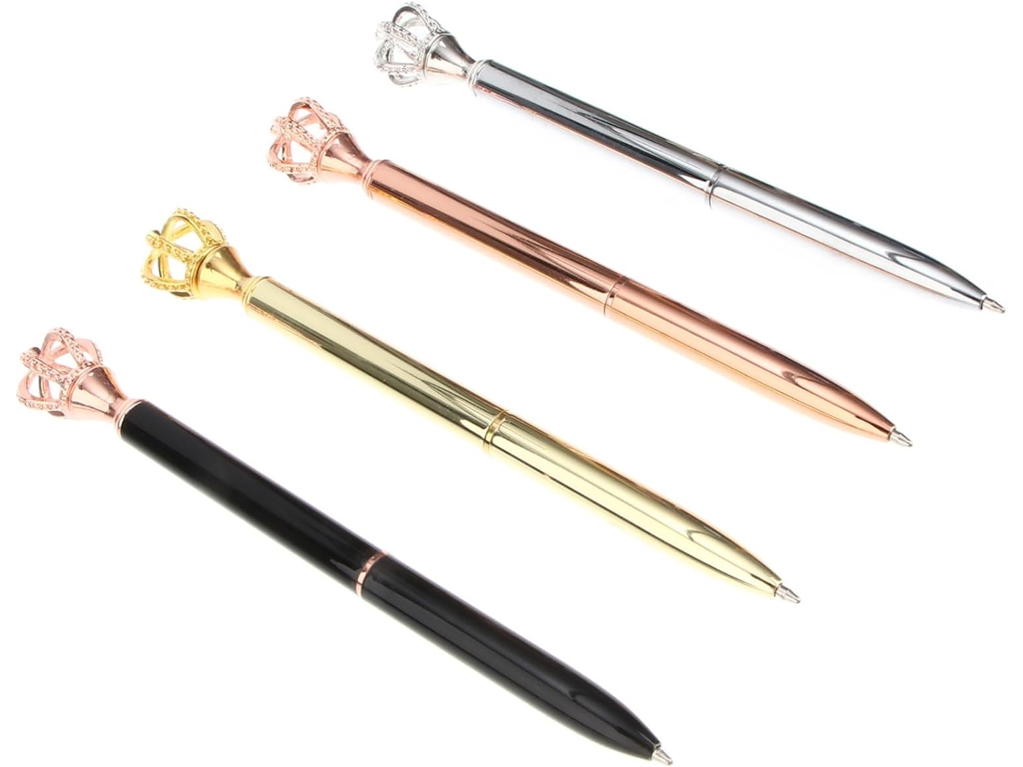 Conjunto De 4 Canetas Esferográficas Douradas Sewacc Com Tampa Em