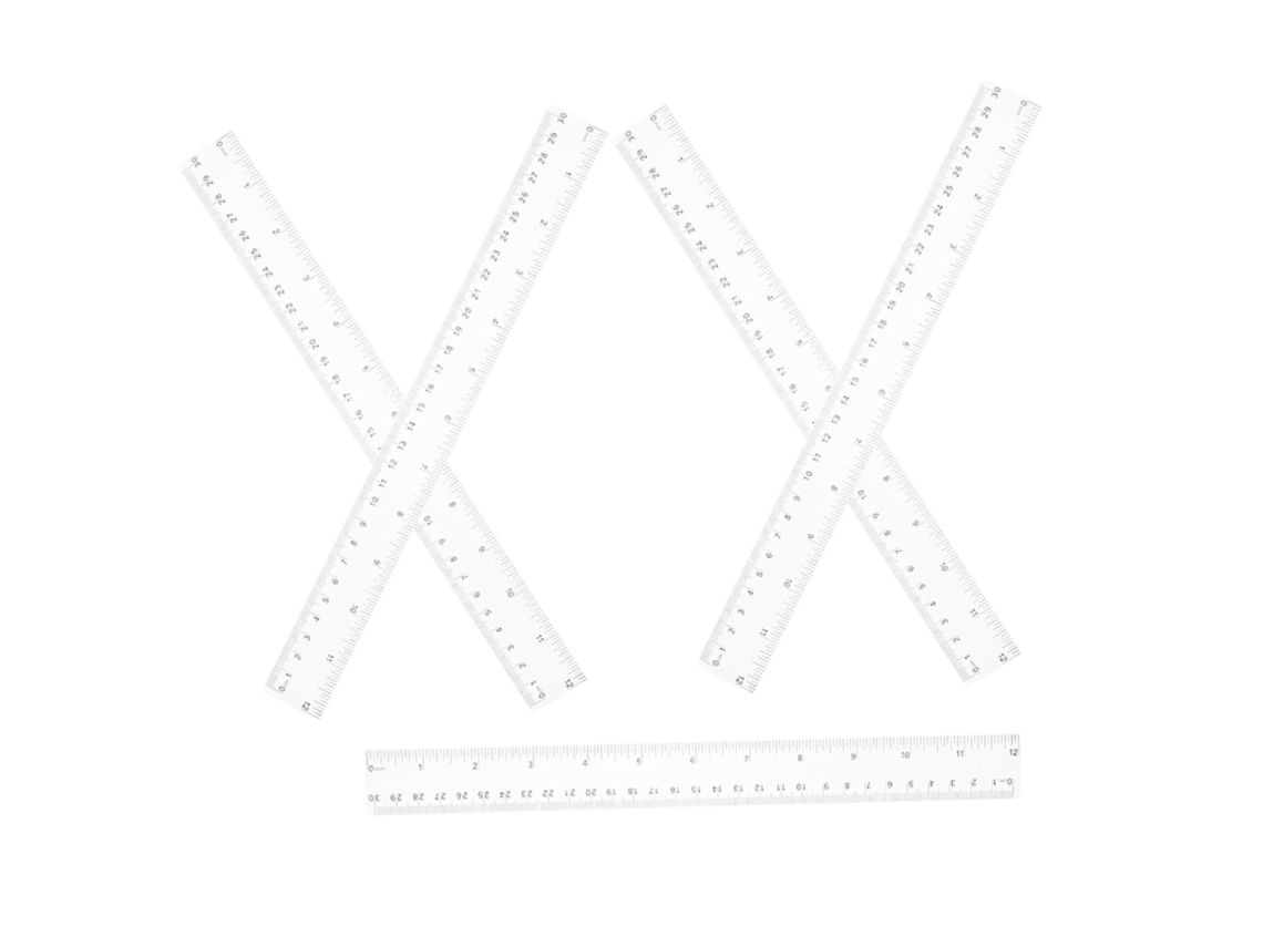 Régua De Plástico Transparente Kallory, Conjunto De 5 Peças, Para Desenho, Medição E Classificação Em Centímetros
