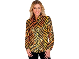 Camisa ou fantasia dourada com estampa animal para mulheres