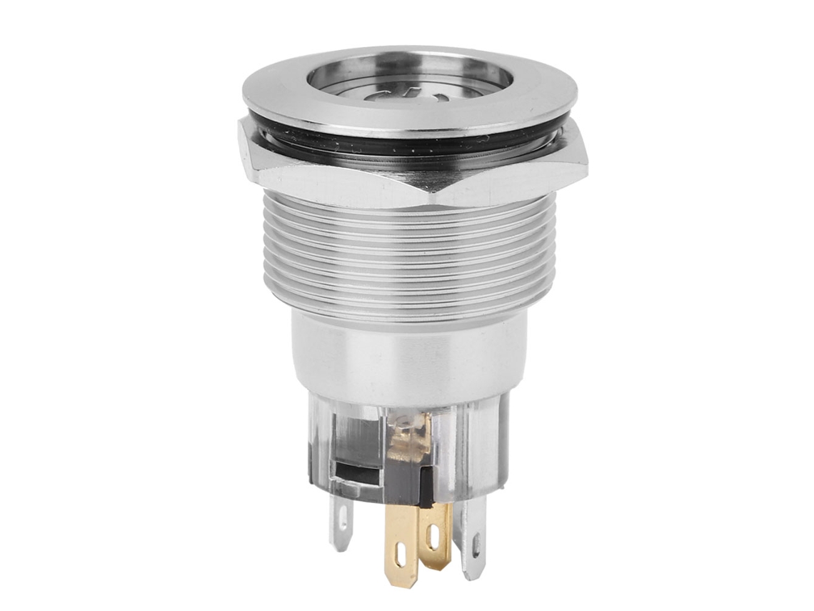 Interruptor Push button de Aço Inoxidável Auto blocante com Rótulo de Energia