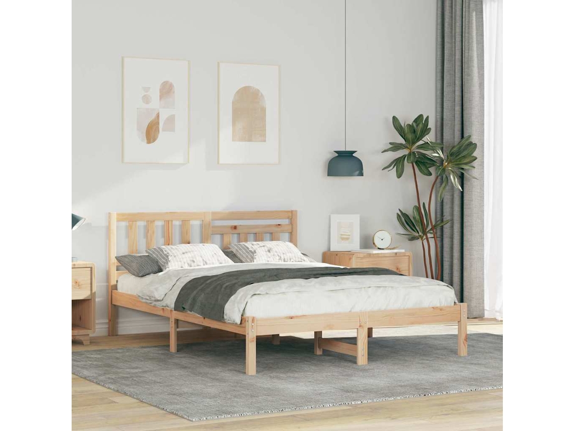 Vidaxl Estrutura da Cama com Cabeceira Castanho 120 X 200 Cm