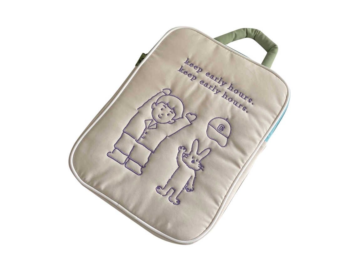 Capa Fofa Para Laptop De 13 E 14 Polegadas, Desenho Animado, Resistente A Arranhões, Com Alça, Bege Slowmoose