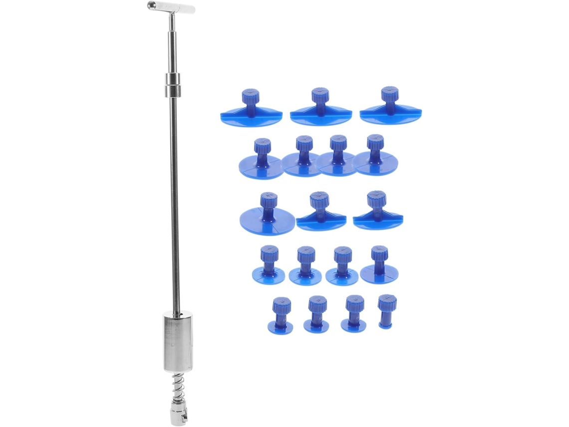 Kit de reparo para mistura sem pintura com martelo deslizante e extrator.