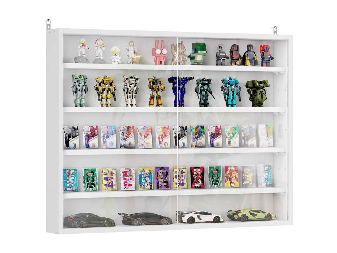 Vitrine de Parede com 4 Prateleiras e 2 Portas, Branco ZACHARY