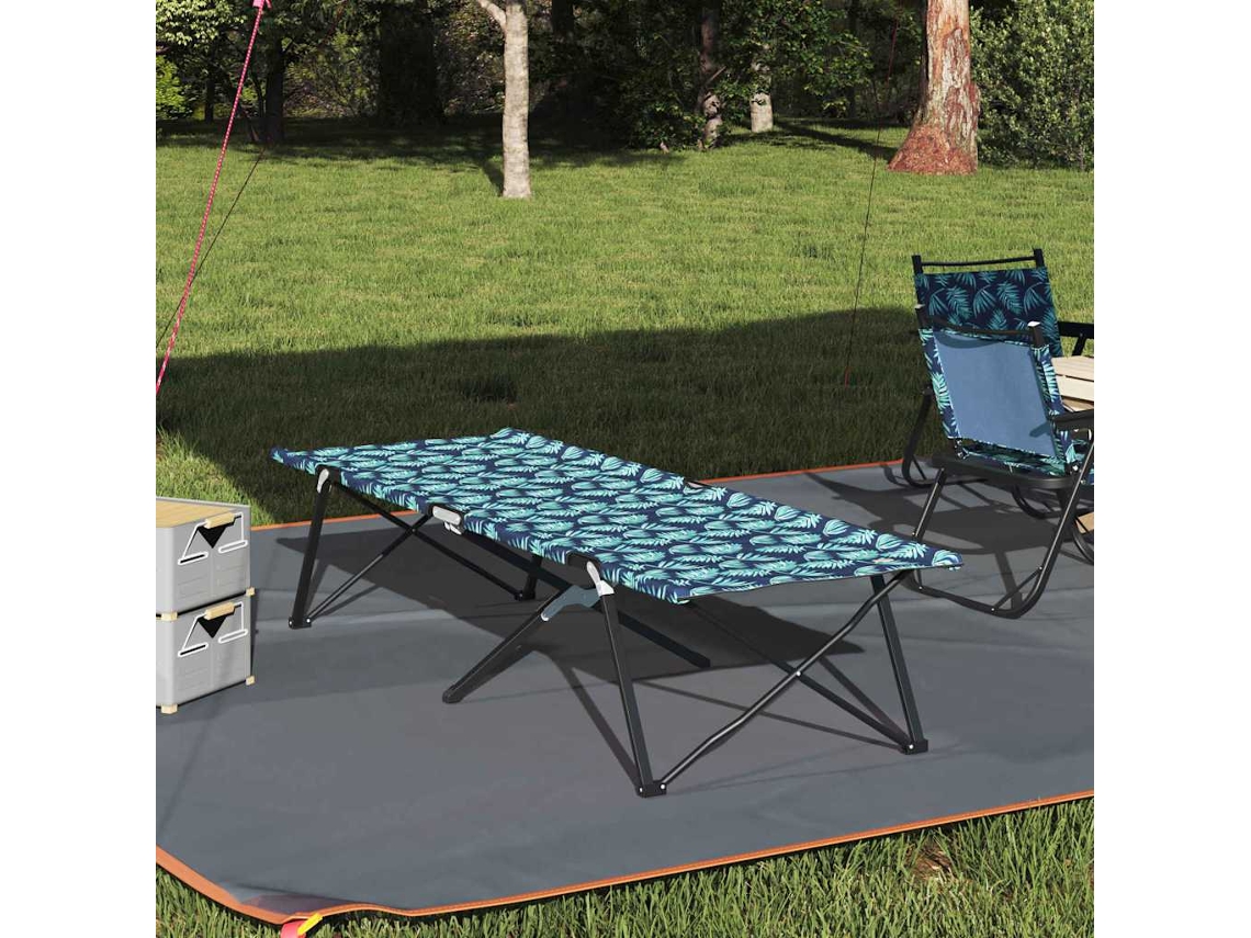 Vidaxl Cama De Camping Dobrável Floresta 206 X 76 X 74 Cm Oxford E Aço
