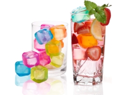Cubos De Gelo Plásticos Reutilizáveis (24 Unidades) – Coloridos