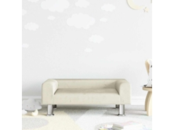 Vidaxl Sofá Infantil 70x45x26,5 Cm Veludo Cor Creme