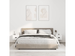 Vidaxl Mesas De Cabeceira Parede 2 Pcs 41,5x36x28 Cm Branco Brilhante