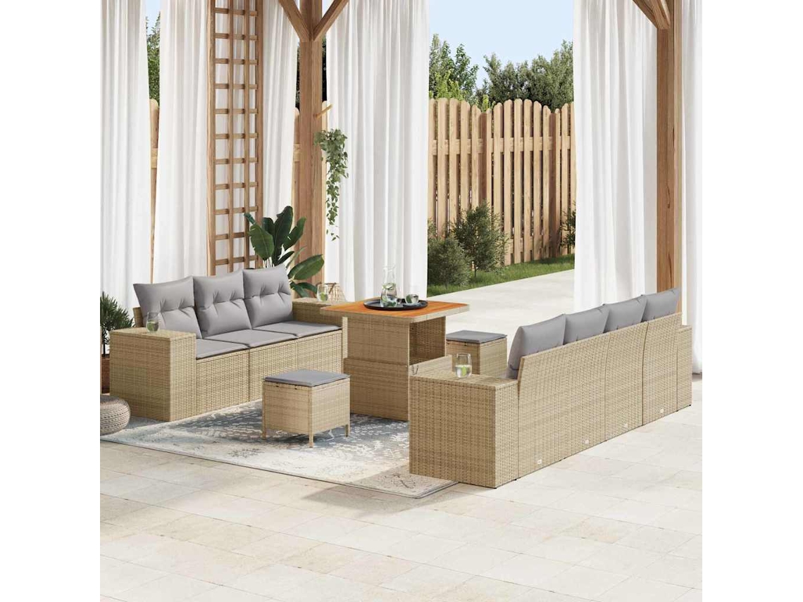 Vidaxl Conjunto De Sofá De Jardim 10 Unid. 9-número De Lugares
