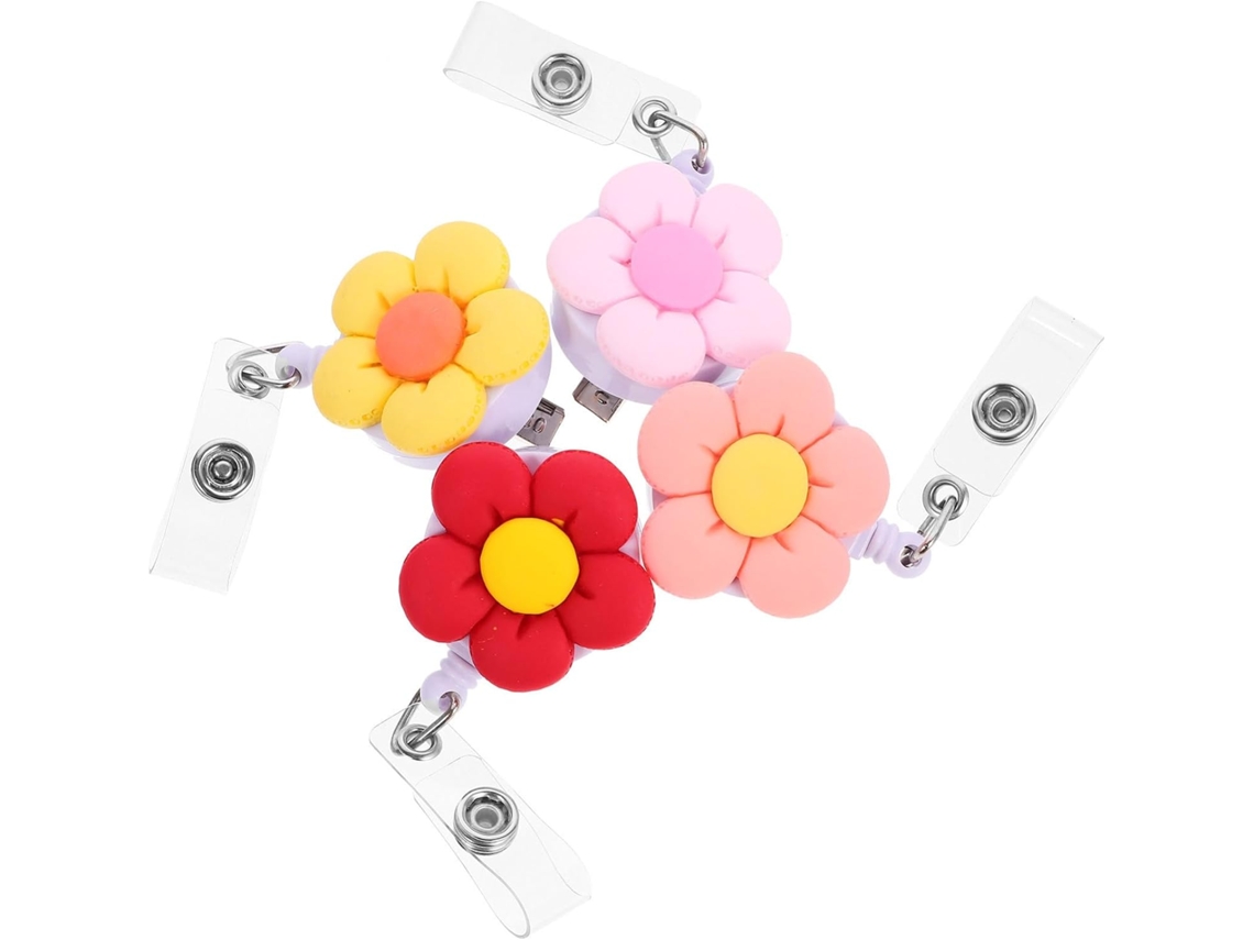 Conjunto De 4-porta Crachás Retráteis Betooky Com Clipe Traseiro Em Resina Deslizamento, Porta Cartões Multiuso