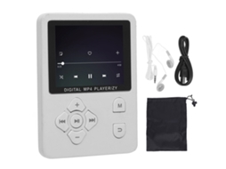 Reprodutor MP3 Sem Fio Bluetooth 1.8'', Reprodução 5h, Som Hifi, Portátil, Branco | S/MARCA