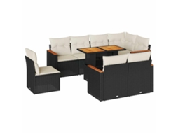 Garden Sofa Set, Garden Sofa Sets Vidaxl Preto Rattan / Vime (n/a)