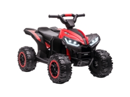 Quad Elétrico para Crianças de 3 a 5 Anos Bateria Elétrica 12v com 2 Motores 83x53x55,5 Cm Preto e Vermelho Ge