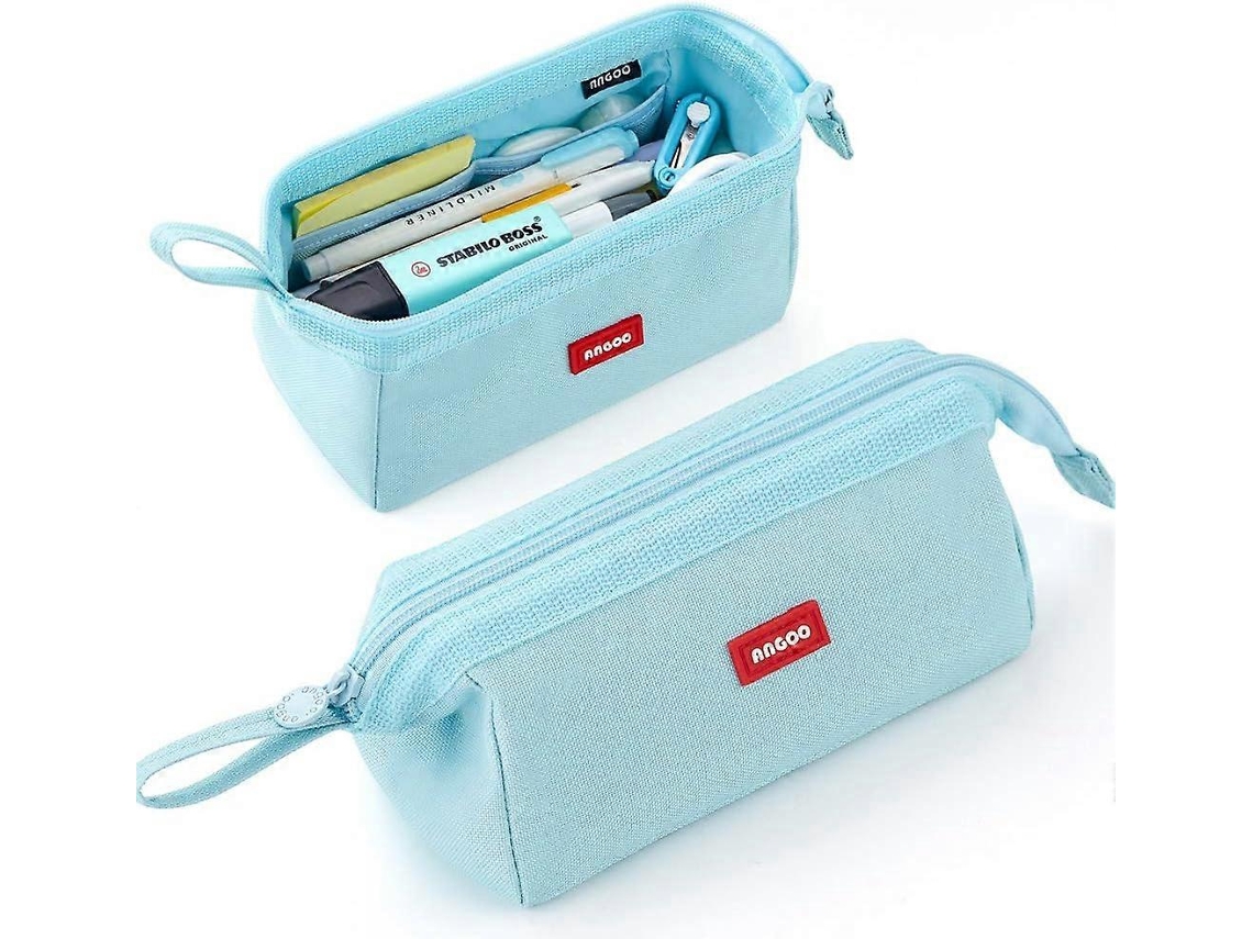 Estojo Para Lápis De Grande Capacidade, Ideal Escola, Adolescentes, Meninas, Meninos, Homens E Mulheres . Aquaforge (azul Claro)