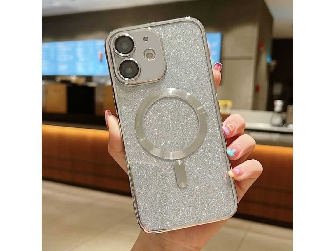 Capa De Tpu Para Iphone 11 - Glitter - Acabamento Eletroplástico - Magsafe