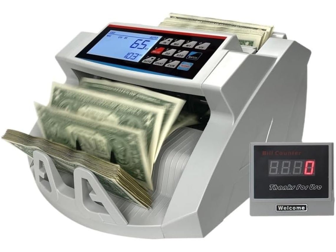Contadora de Notas Multimoedas com Detector e Calculadora. SFUSHOS