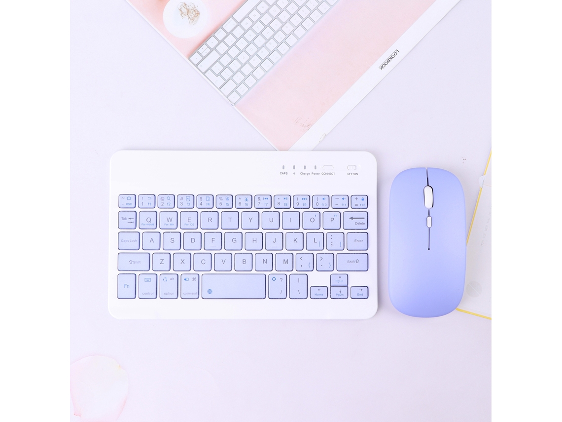 Lurelia Conjunto Teclado E Rato Sem Fios, Bluetooth, Compacto, Retro, Ipad, Android