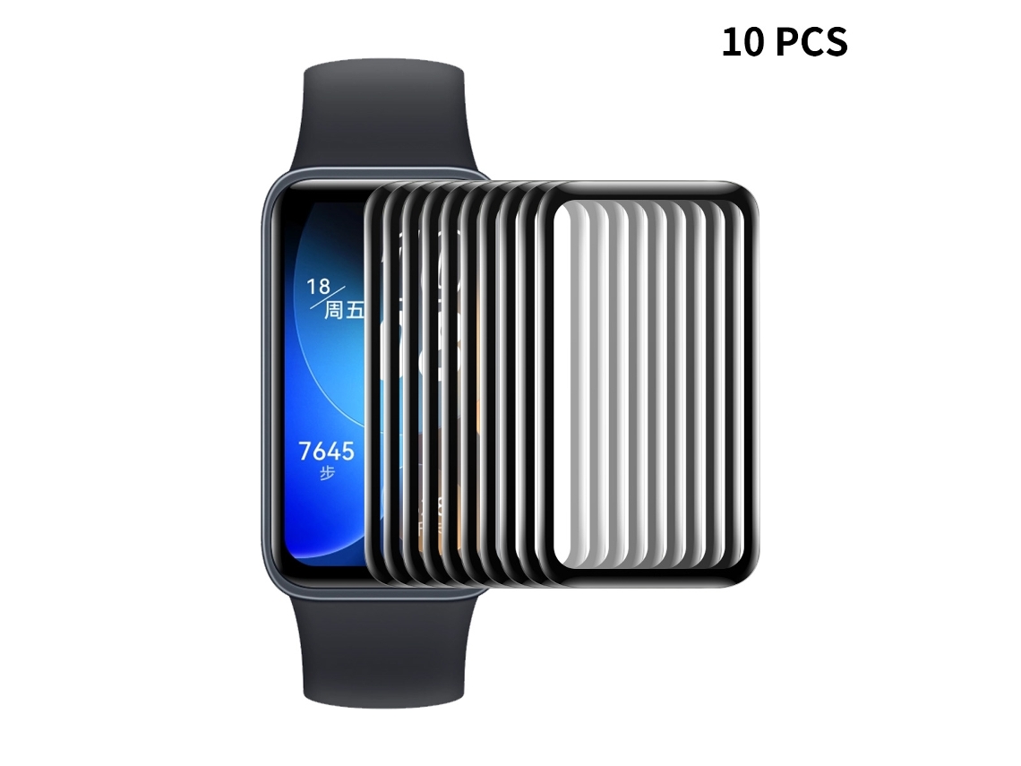 10 peças para huawei band 8 enkay hat-prince 3d cobertura completa soft peça edge + filme protetor de tela pmma hd