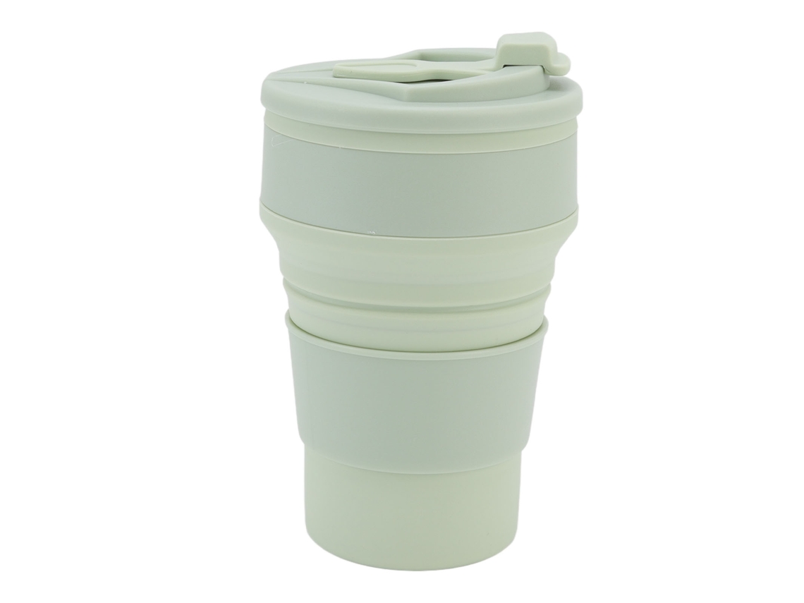 Copo Dobrável De Silicone 500ml, Portátil, Resistente Ao Calor, Para Beber Água, Chá, Copo Dobrável Para Viagens De Negócios Ao Ar Livre, Verde Claro
