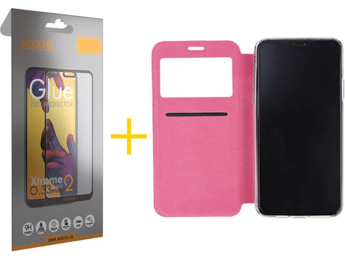 Kit Capa + Película de Vidro Full iPhone 11 Skyhe Gandy Flip Rosa