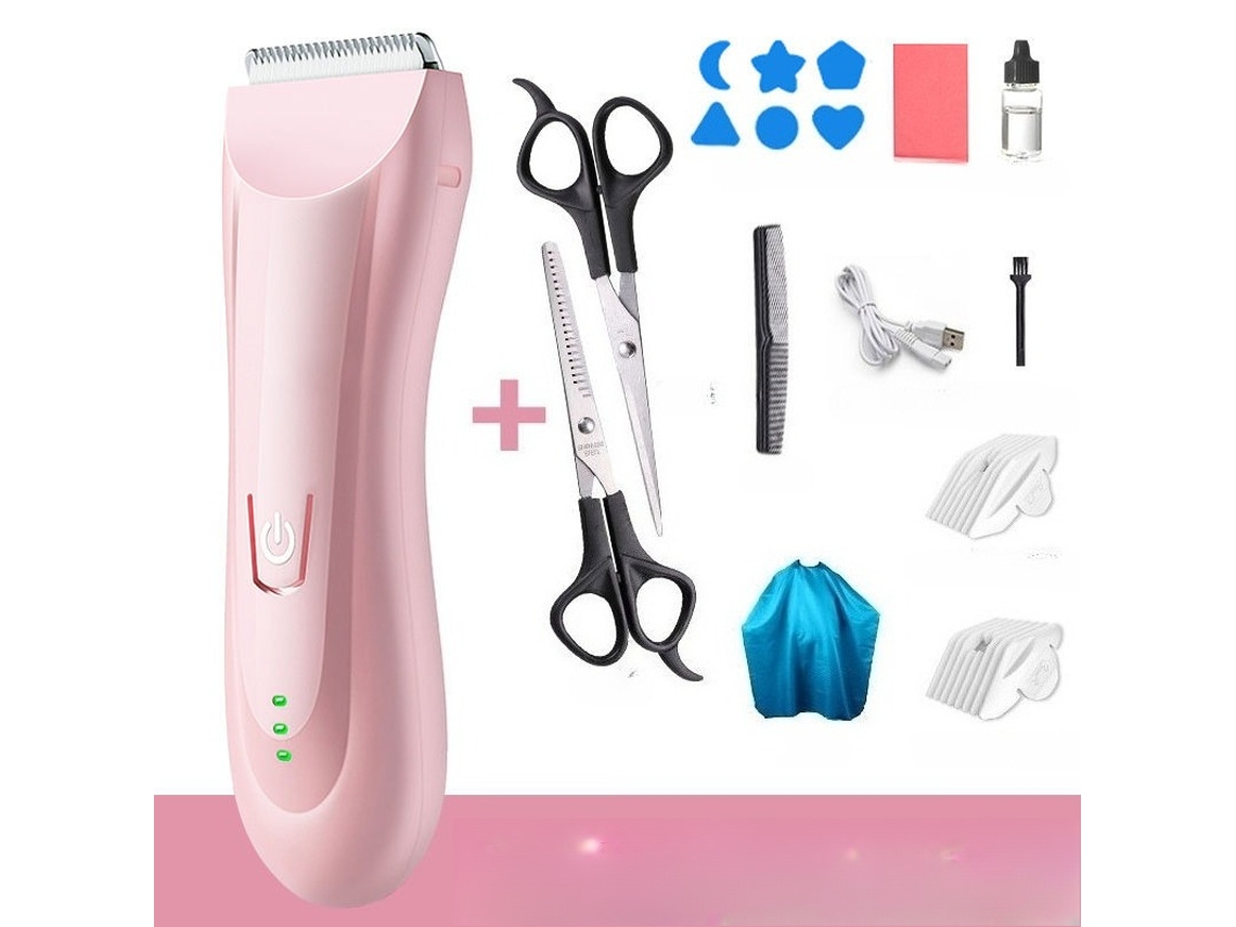 Aparador De Pelos Com Lâmina Anti-riscos Hexinyigjly Recarregável Para Recém-nascidos Rosa
