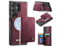 Capa para Samsung Galaxy S26 Ultra 5g, Caseme Série Me80 Capa Carteira Removível em Couro Vegano com Rfid Magnético Vermelha BRILVIBERA