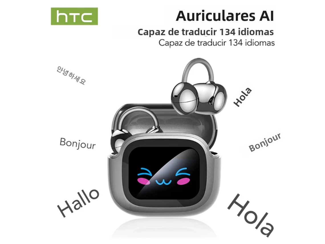 FONES DE OUVIDO Bluetooth MDUG com tela sensível ao toque, tradutor IA e cancelamento de ruído