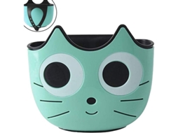 Canasta Colgante Para Fregadero Com Design De Gato Cartoon Verde, Canasta De Escurrido Plástico Para Esponjas E Utensílios De Cozinha