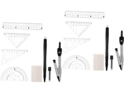 Conjunto De 2 Peças De Material Escolar: Compasso, Régua Matemática