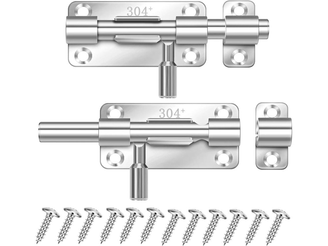Conjunto De 4-travas Segurança Para Portas Deslizantes Em Aço Inoxidável, Resistentes, Para Portões De Galpões, Celeiros