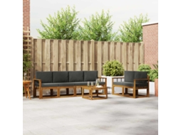 Vidaxl Conjunto De Sofás Para Exterior 7 Pcs Natural E Antracite