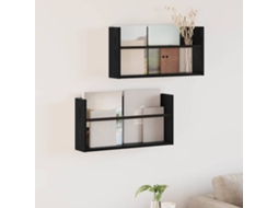 Vidaxl Estante De Revistas 2 Pcs Carvalho Preto 60 X 12 X 30 Cm