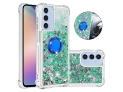 Capa De Tpu Com Suporte E Estampa De Corações Verdes Para Samsung Galaxy A17 5g, À Prova De Choque E Areia Movediça