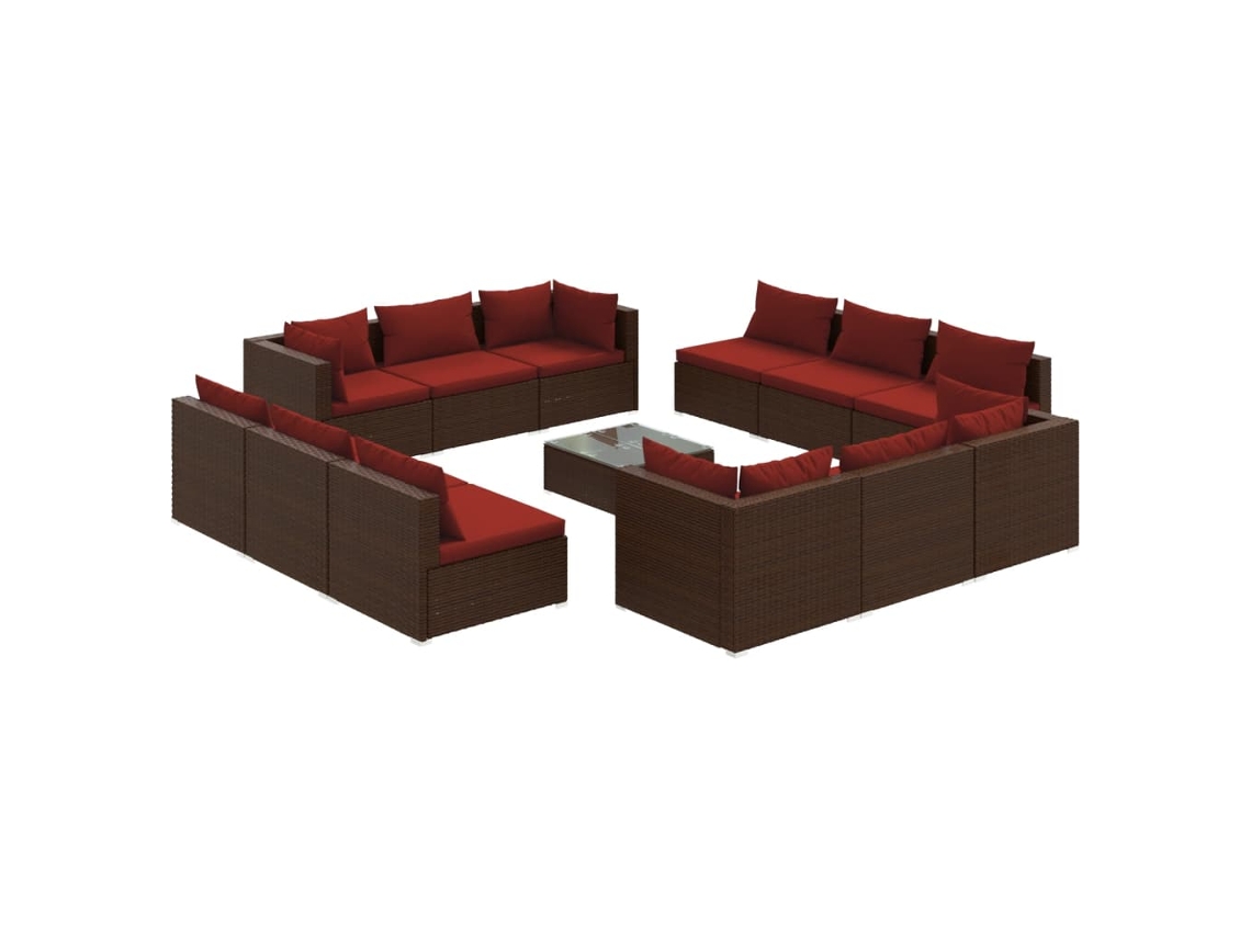 Garden Lounge Set, Garden Lounge Sets Vidaxl Marrom Rattan / Vime (n/a)